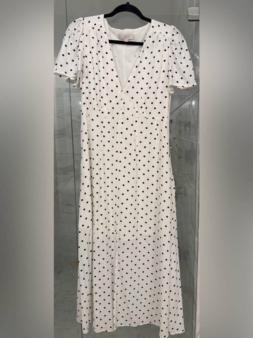 LOFT Polka Dot Midi Dress